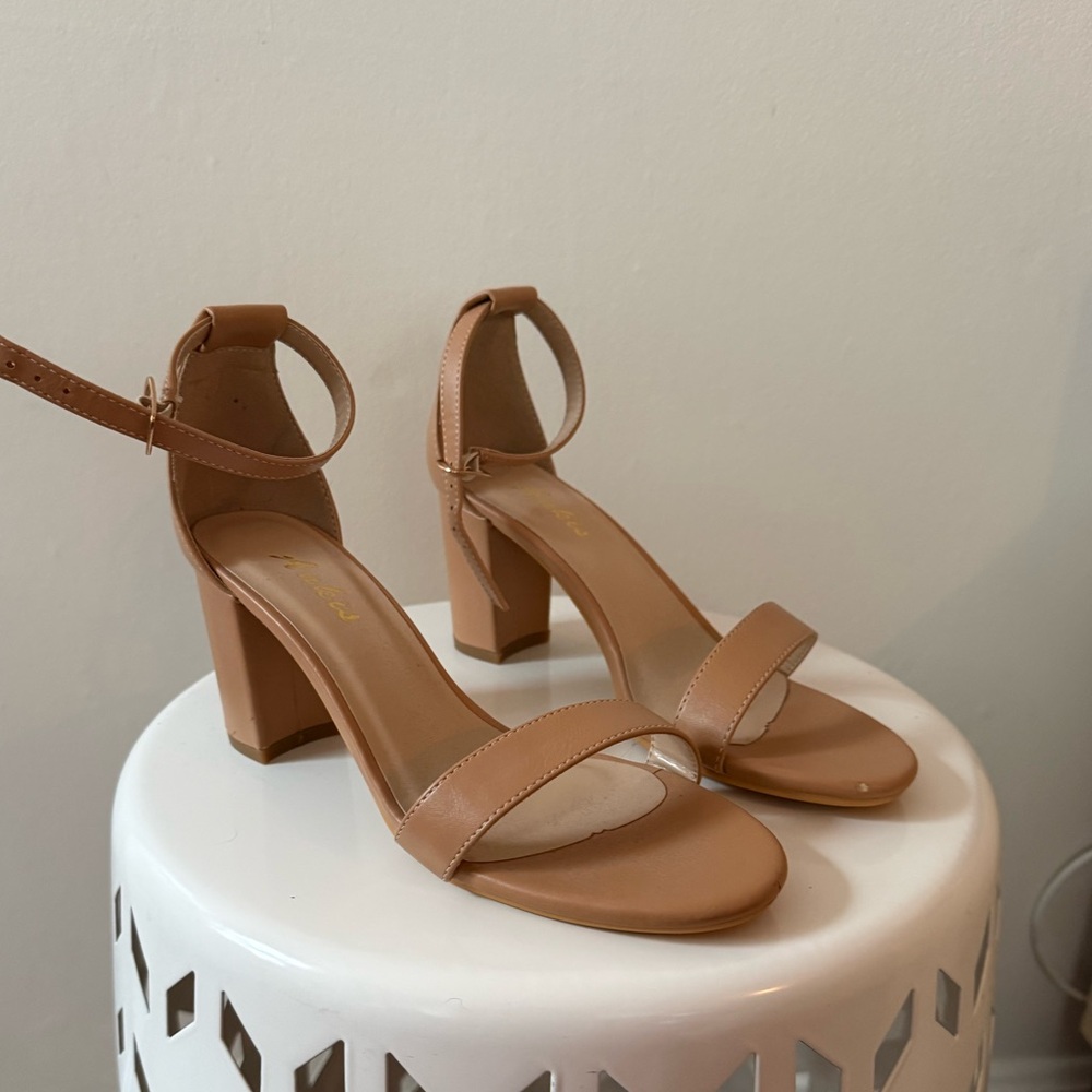 Nude Chunky Heels
